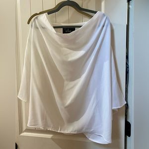 NWT boutique brand white drape front top